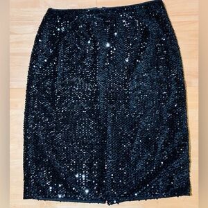 Nine West Black Sequin Pencil Skirt